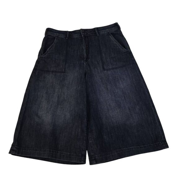 Anthropologie Pilcro Medium Wash Denim Wide Leg Longer Shorts Size 32 - Picture 1 of 12